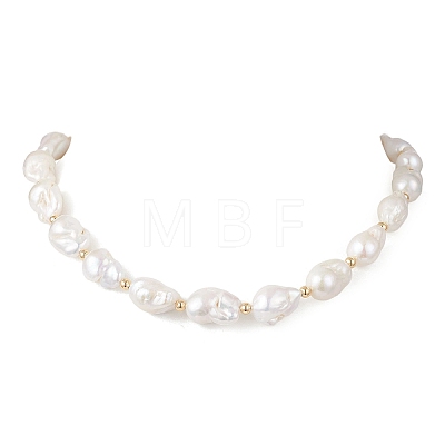 Natural Baroque Pearl Keshi Pearl Beaded Necklaces for Women NJEW-JN05870-1