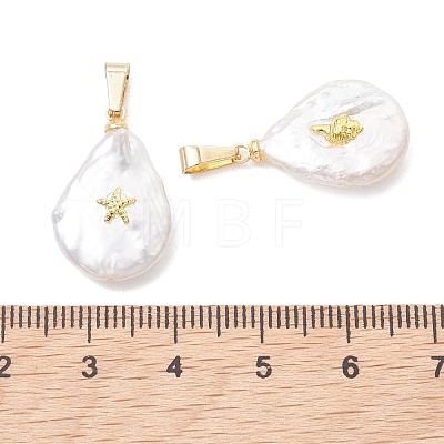 Natural Baroque Keshi Pearl Pendants PALLOY-JF05476-1