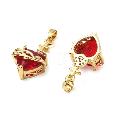 Brass Micro Pave Cubic Zirconia Pendants KK-G533-08G-1