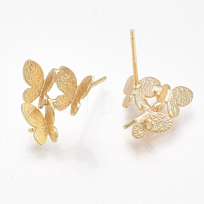 Brass Stud Earring Findings X-KK-S350-419G-1