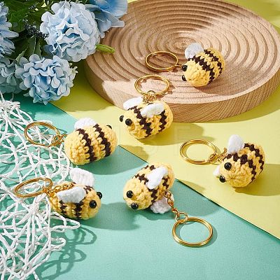  DIY 3D Bee Charm Keychain Making Kit DIY-NB0007-27-1