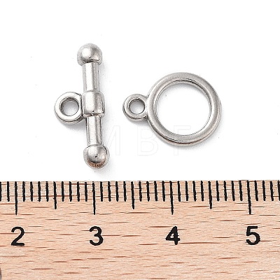 Non-Tarnish 304 Stainless Steel Ring Toggle Clasps X-STAS-A092-09G-P-1