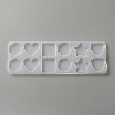 DIY Hexagon & Heart & Square & Flat Round & Star & Triangle Shape Ornament Silicone Molds DIY-TAC0025-07-1