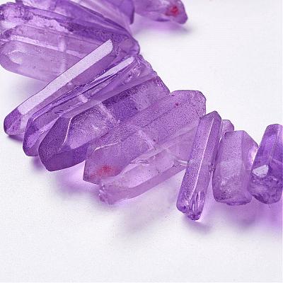 Natural Quartz Crystal Points Beads Strands G-K181-B04-1