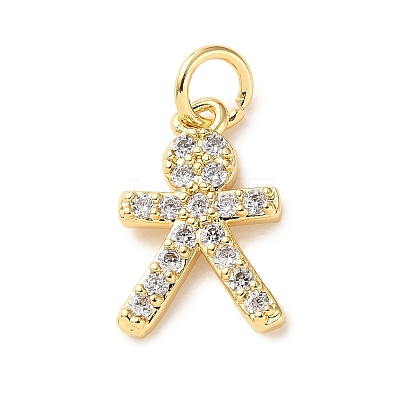 Brass Micro Pave Cubic Zirconia Charms LS-KK-I383-05G-03-1