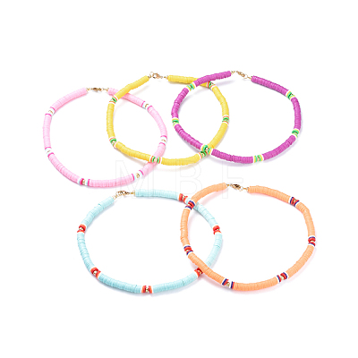 Handmade Polymer Clay Heishi Beads Choker Necklaces NJEW-JN02446-1
