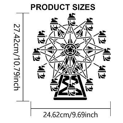 MAYJOYDIY US 1Pc PET Hollow Out Drawing Painting Stencils DIY-MA0003-21F-1