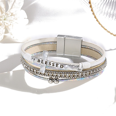 Imitation Leather Mutli-strand Bracelets PW-WG3E9EB-02-1