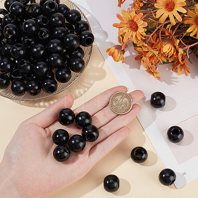 240Pcs Wood Large Hole European Beads WOOD-OC0003-80B-1