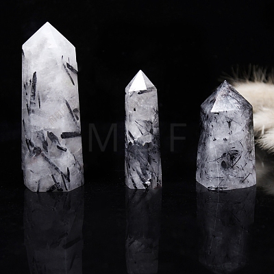 Point Tower Natural Tourmalinated Quartz Home Display Decoration PW-WG71006-02-1