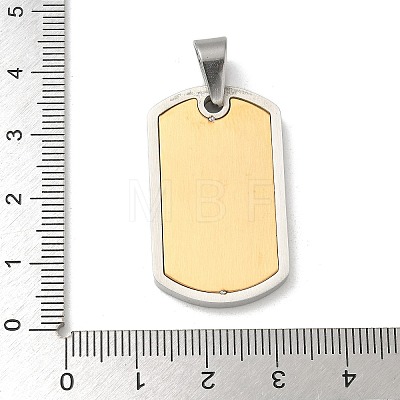 PVD Vacuum Plating 304 Stainless Steel Stamping Blank Tag Pendants STAS-G346-20GP-1