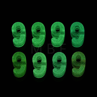Luminous Frosted Transparent Acrylic Beads TACR-T029-21J-1