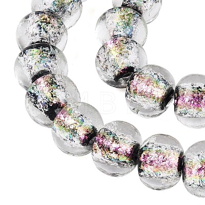 Handmade Foil Glass Beads Strands FOIL-Q002-01A-05-1