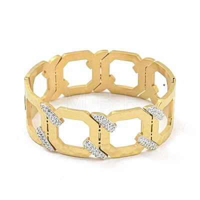 304 Stainless Steel Pave Crystal Rhinestone Hollow Out Hinged Bangles for Women BJEW-D044-09G-1