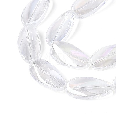 Electroplate Transparent Glass Beads Strands EGLA-N055-02-1