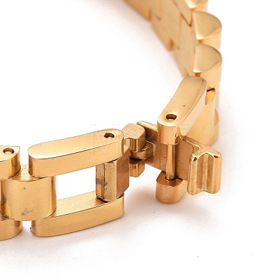 Clear Cubic Zirconia Rectangle Link Bracelet BJEW-G649-02G-1
