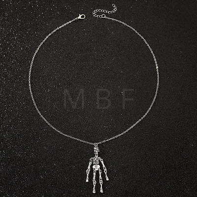 Punk Style Skeleton Skull Alloy Pendant Necklaces WH-WGF5A97-01-1