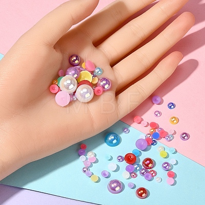 648Pcs 6 Style ABS Imitation Pearl Cabochons OACR-YW0001-26-1