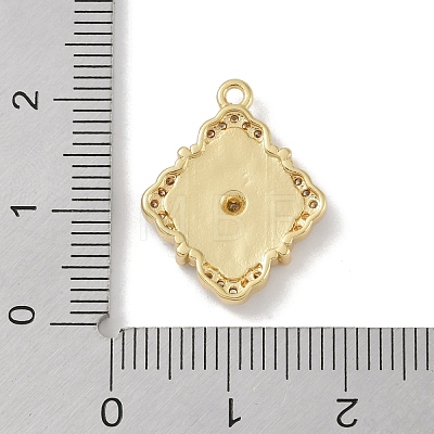Rack Plating Brass Micro Pave Clear Cubic Zirconia Pendants KK-A224-04G-1