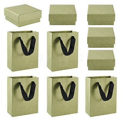 3Pcs Square Paper Jewelry Display Cases CON-TA0001-39E-01-1