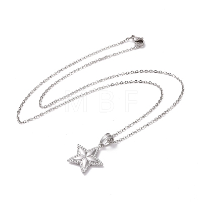 304 Stainless Steel Pentagram Pendant Necklace for Women STAS-E154-23P-1