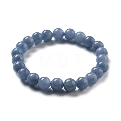 Natural Quartz Imitation Aquamarine Beaded Stretch Bracelets for Women Men BJEW-F483-02-1