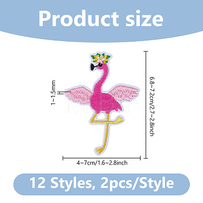 12Pcs Polyester Embroidery Cloth Iron On Patches DIY-WH0671-480-1