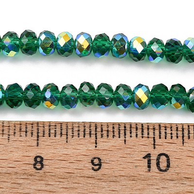 Electroplate Transparent Glass Beads Strands EGLA-A046-01A-18-1