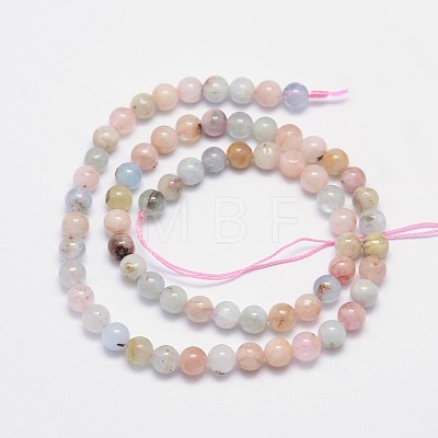 Natural Morganite Round Bead Strands X1-G-I159-6mm-1