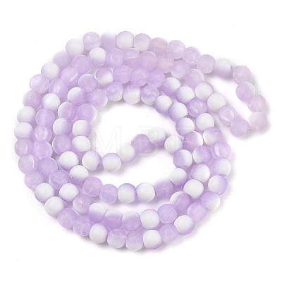 Frosted Crackle Glass Beads Strands GLAA-U001-6mm-M04-1