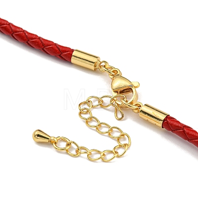 Leather Braided Cord Link Bracelets MAK-K022-01G-10-1