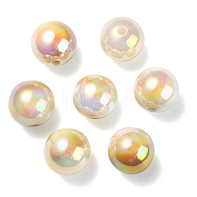 UV Plating Rainbow Iridescent Acrylic Beads PACR-E001-03I-1