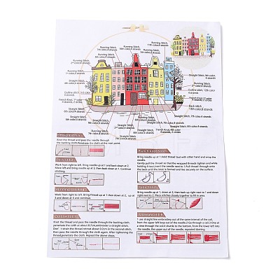 DIY Building Pattern Embroidery Starter Kit DIY-C038-12-1