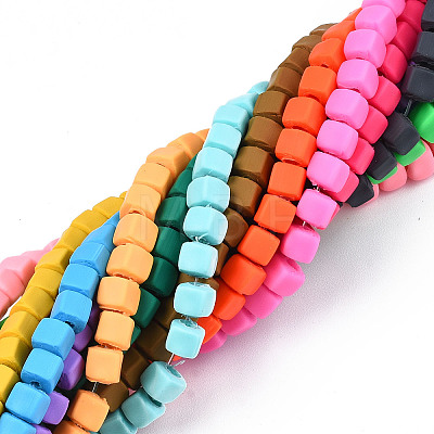 Handmade Polymer Clay Beads Strands X-CLAY-S092-78-1