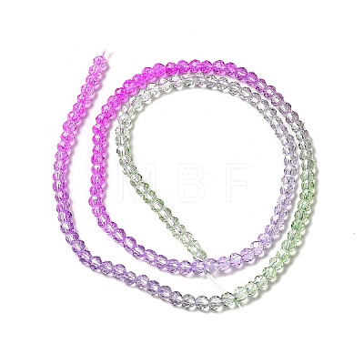 Transparent Gradient Color Glass Beads Strands GLAA-H021-01B-21-1