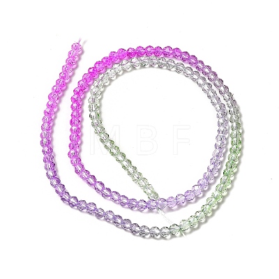 Transparent Gradient Color Glass Beads Strands GLAA-H021-01B-21-1
