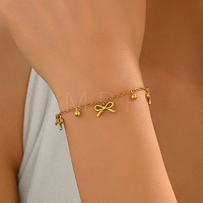 304 Stainless Steel Charm Bracelet for Women KN8980-1