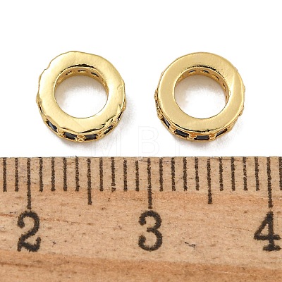 Rack Plating Brass Micro Pave Clear Cubic Zirconia Beads KK-U030-32G-09-1