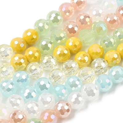 Electroplate Glass Beads Strands EGLA-D300-06-8mm-16-1
