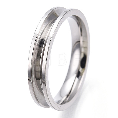 201 Stainless Steel Grooved Finger Ring Settings STAS-WH0039-11C-P-1