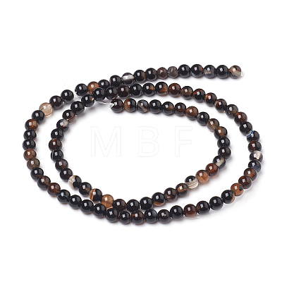 Natural Black Agate Beads Strands X-G-L555-04-4mm-1