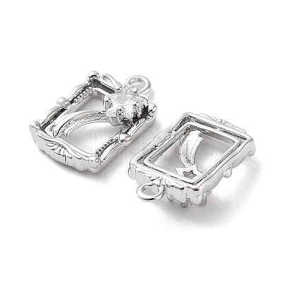 Rack Plating Brass Micro Pave Cubic Zirconia Pendants KK-K333-90P-1