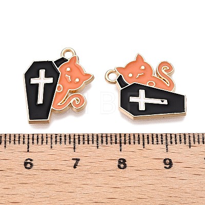 Halloween Theme Rack Plating Alloy Enamel Pendants ENAM-N056-356B-1