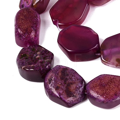 Dyed Natural Agate Beads Strands G-Q606-23E-05-1