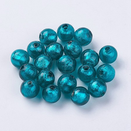 Handmade Silver Foil Lampwork Beads LAMP-J089-P11-1