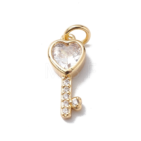 Brass Cubic Zirconia Pendants KK-E003-12G-1