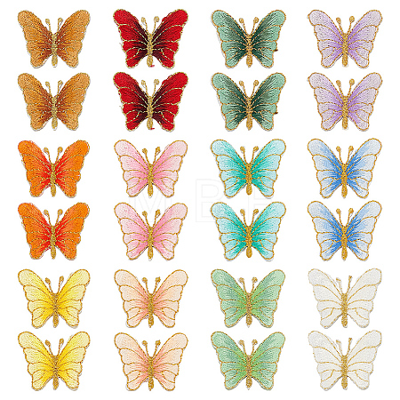 24Pcs 12 Colors Cloth Self Adhesive Patches FIND-FG0003-49-1