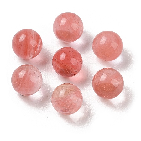 Cherry Quartz Glass No Hole Sphere Beads G-K353-04A-21-1