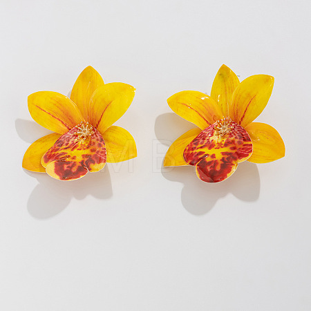 Cloth Flower Stud Earrings FS-WG643B1-07-1
