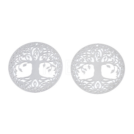 Non-Tarnish 201 Stainless Steel Filigree Pendants STAS-S118-060-1